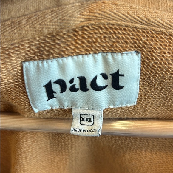 Pact Organic Cotton Hoodie Cropped Pullover Light Brown Womens XXL EUC - Picture 2 of 10